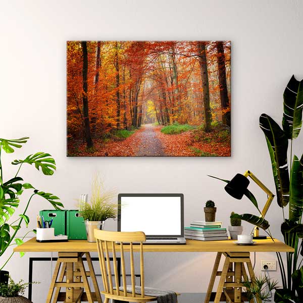 Sonbahar Orman Yolu Kanvas Tablo 13451