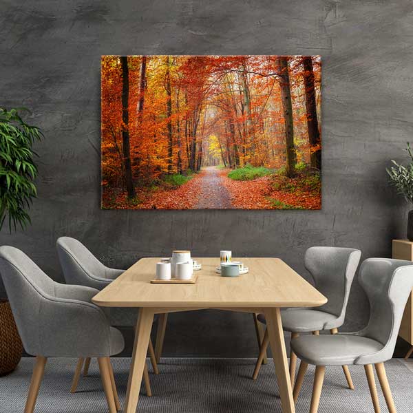 Sonbahar Orman Yolu Kanvas Tablo 13451