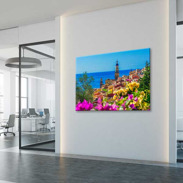 Akdeniz Sahil Kasabası Manzara Kanvas Tablo 13453