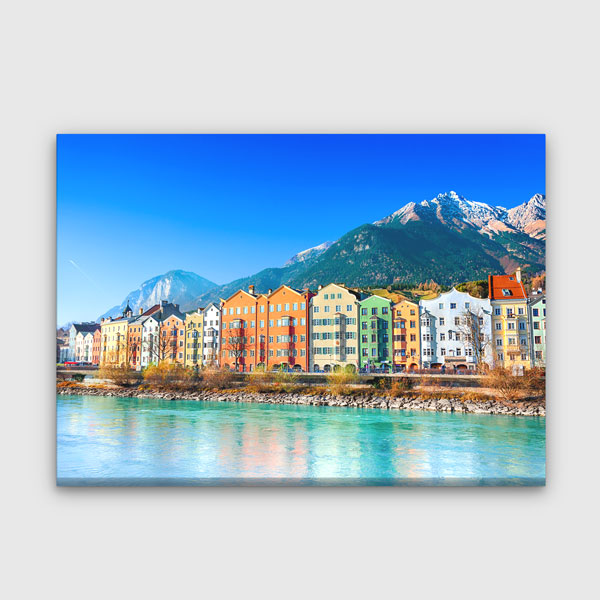 Renkli Avrupa Şehir Manzarası Kanvas Tablo 13458