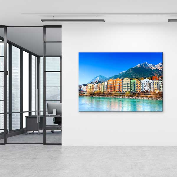 Renkli Avrupa Şehir Manzarası Kanvas Tablo 13458