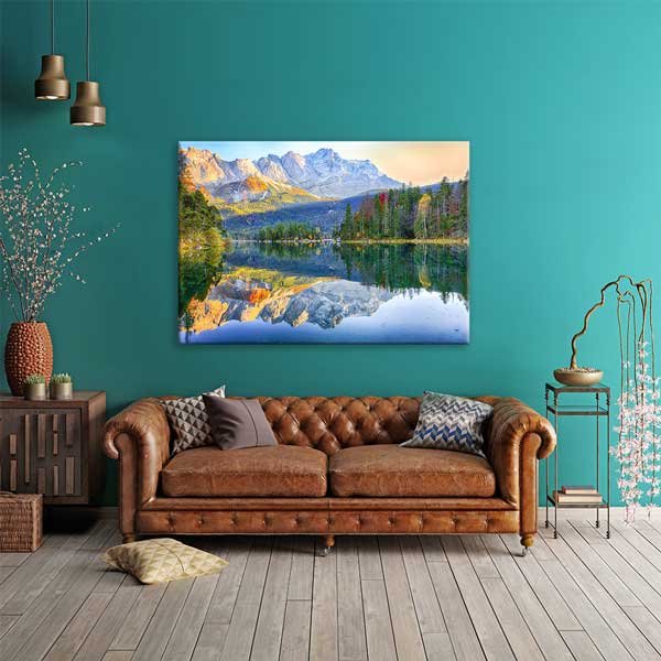 canvas-wall-art-13529-01 Dağ ve Göl Yansımaları Manzara Kanvas Tablo 13529