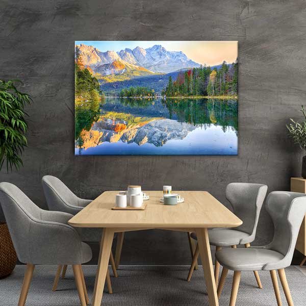 canvas-wall-art-13529-03 Dağ ve Göl Yansımaları Manzara Kanvas Tablo 13529