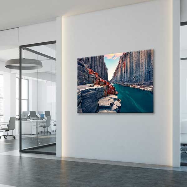 Kanyon Kaya Geçidi ve Turkuaz Su Manzarası Kanvas Tablo 13532