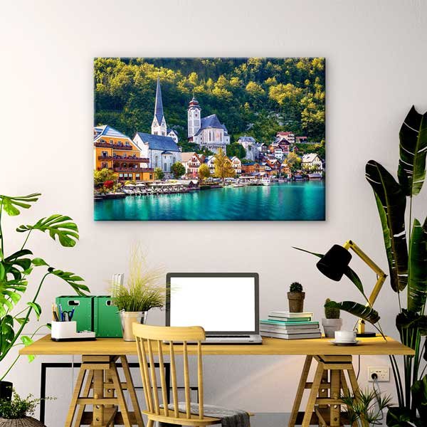 Hallstatt Gölü Manzara Kanvas Tablo 13537