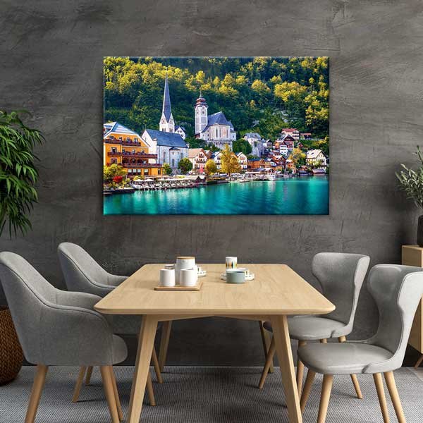 Hallstatt Gölü Manzara Kanvas Tablo 13537