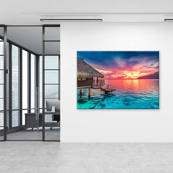 Tropikal Gün Batımı Deniz Manzarası Kanvas Tablo 13567