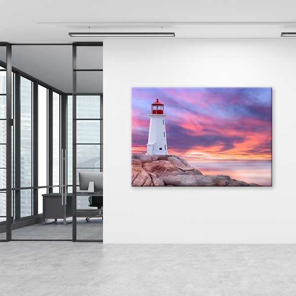 Gün Batımında Deniz Feneri Manzarası Kanvas Tablo 13576