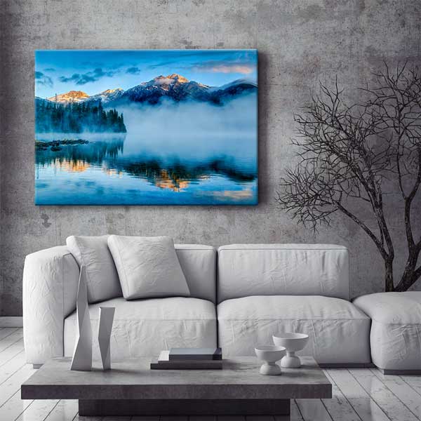 Sisli Göl ve Dağ Yansıması Manzarası Kanvas Tablo 13578
