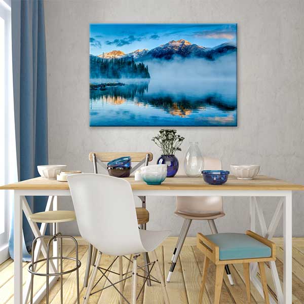 Sisli Göl ve Dağ Yansıması Manzarası Kanvas Tablo 13578