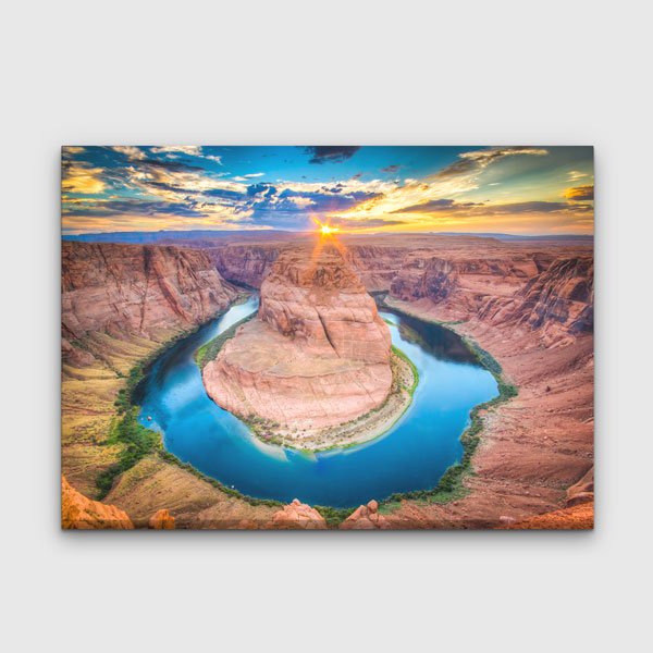 Kanyon ve Kıvrımlı Nehir Manzarası Kanvas Tablo 13587