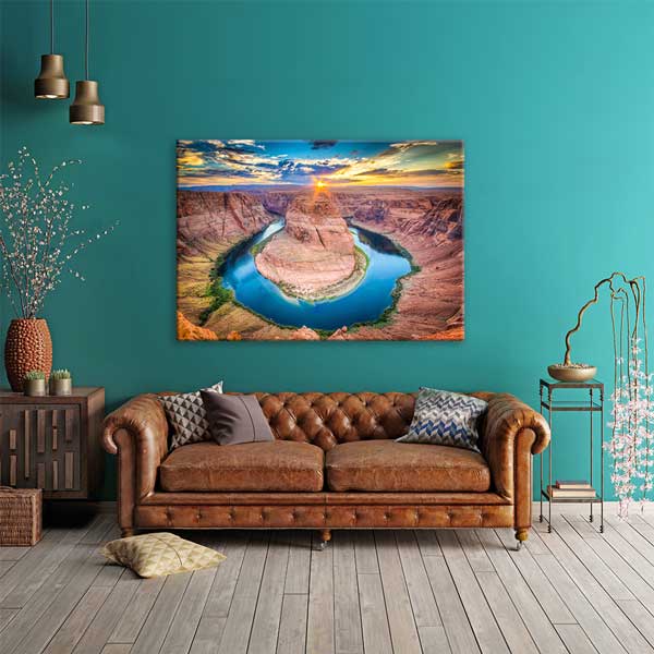 Kanyon ve Kıvrımlı Nehir Manzarası Kanvas Tablo 13587