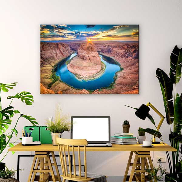 Kanyon ve Kıvrımlı Nehir Manzarası Kanvas Tablo 13587