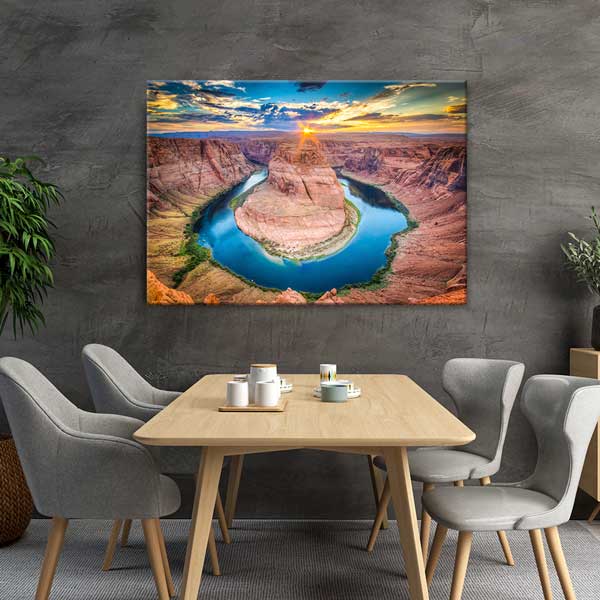 Kanyon ve Kıvrımlı Nehir Manzarası Kanvas Tablo 13587