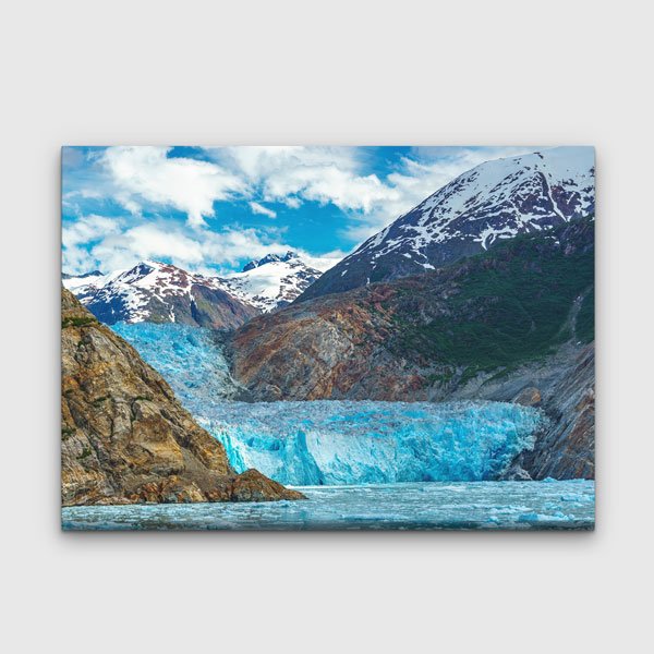 canvas-wall-art-13609-00 Turkuaz Buzul ve Karlı Dağlar Manzarası Kanvas Tablo 13609