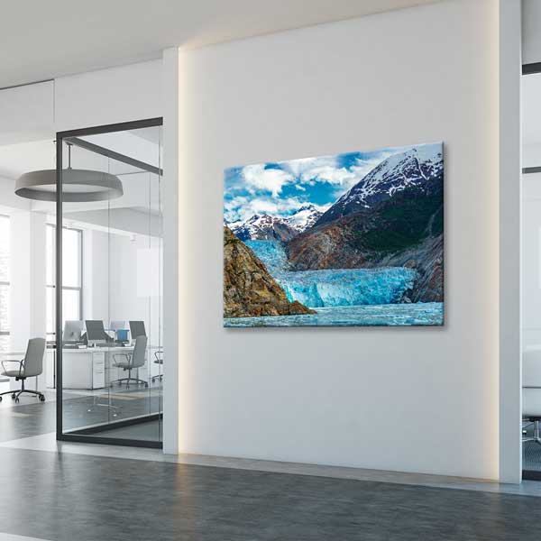Turkuaz Buzul ve Karlı Dağlar Manzarası Kanvas Tablo 13609