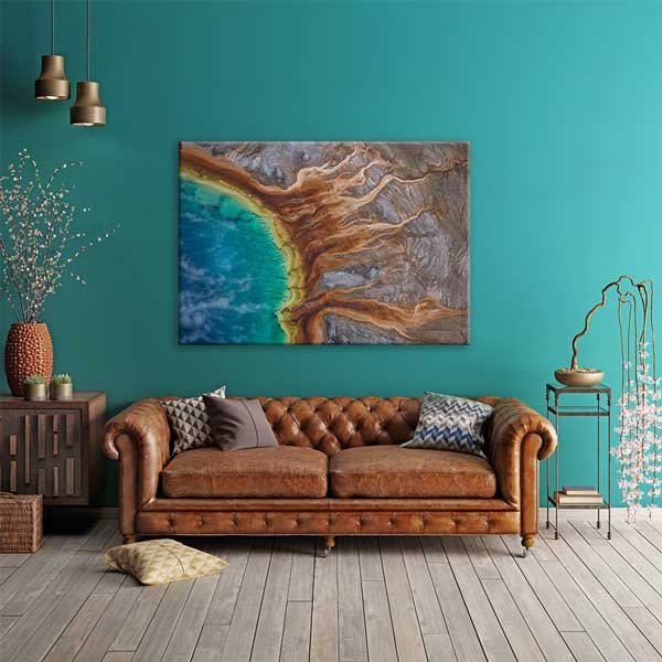 Soyut Doğa Deseni ve Turkuaz Su Görünümü Fotoğraf Sanatı Kanvas Tablo 13623