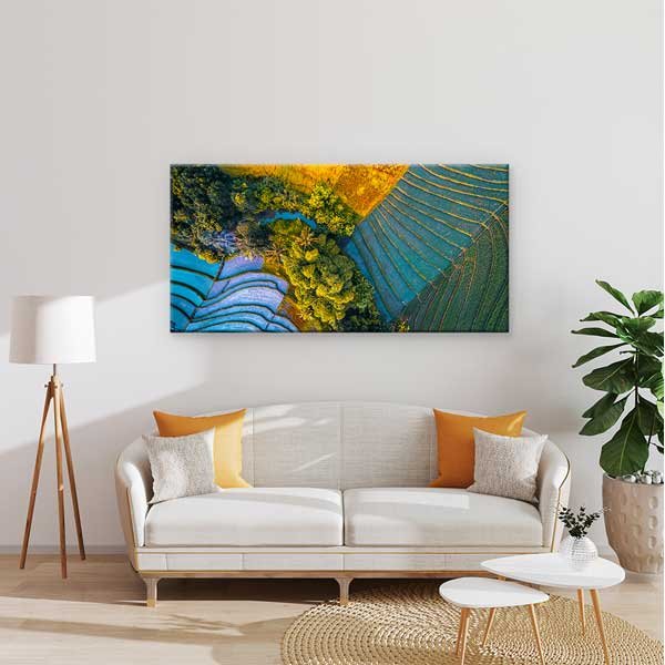 Teraslı Tarım Alanları Havadan Görünüm Kanvas Tablo – 13647