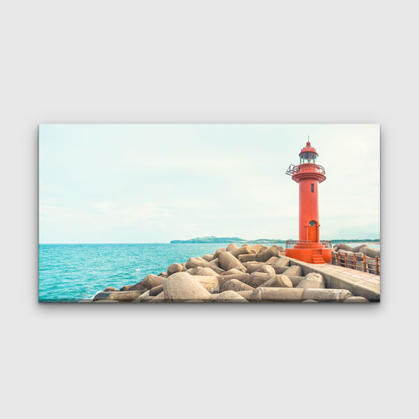 canvas-wall-art-13650-00 Kırmızı Deniz Feneri Manzara Kanvas Tablo – 13650