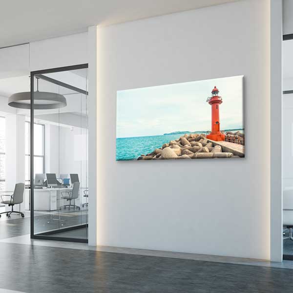 Kırmızı Deniz Feneri Manzara Kanvas Tablo – 13650