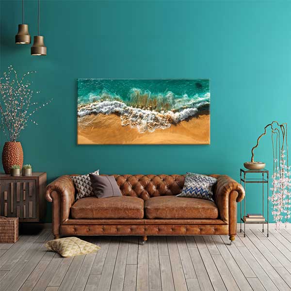 Deniz Dalgaları ve Kum Sahil Manzara Kanvas Tablo – 13662