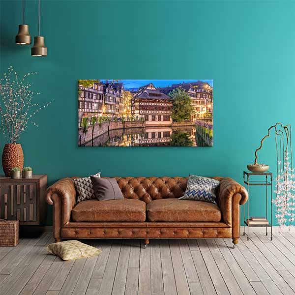 Strasbourg Petit France Panoramik Şehir Manzarası Kanvas Tablo – 13671