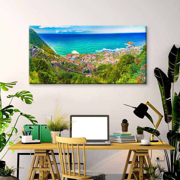 Madeira Sahil ve Şehir Panoramik Manzara Kanvas Tablo – 13677
