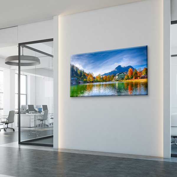 Grundlsee Sonbahar Göl ve Dağ Manzarası Kanvas Tablo – 13692