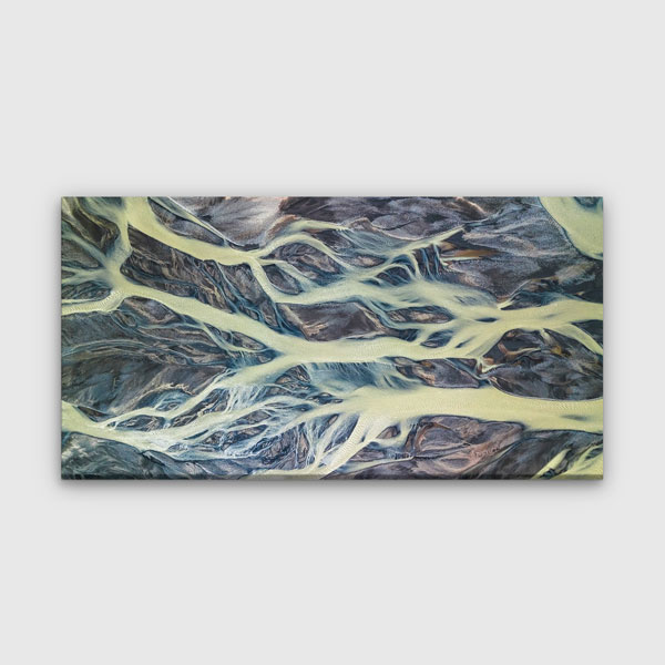 canvas-wall-art-13705-00 İzlanda Buzul Nehirleri Soyut Kuşbakışı Manzara Kanvas Tablo – 13705