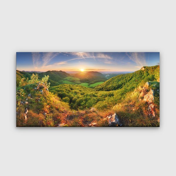 canvas-wall-art-13713-00 Gün Doğumu Dağ ve Vadi Manzarası Kanvas Tablo – 13713