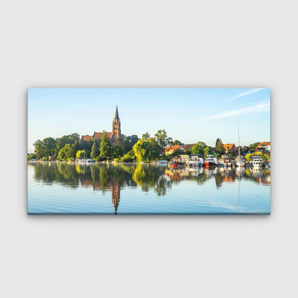 canvas-wall-art-13733-00 Göl Kenarı Avrupa Şehir Manzarası Kanvas Tablo – 13733