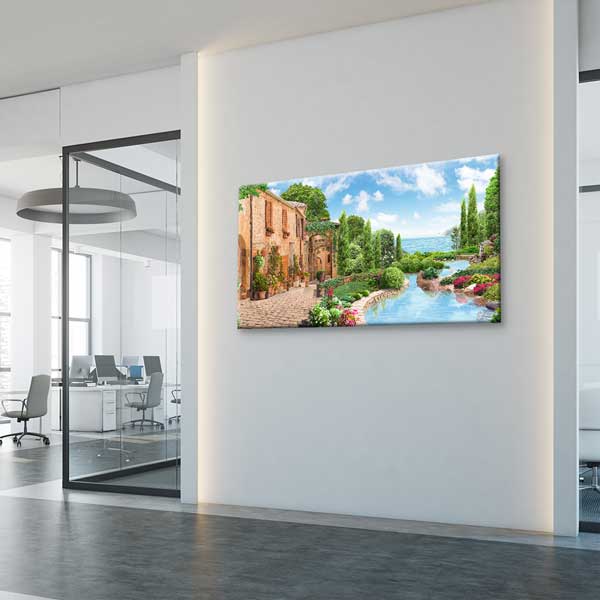 Akdeniz Bahçe ve Sahil Manzarası Kanvas Tablo – 13734