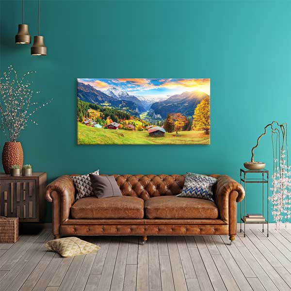 canvas-wall-art-13736-01 Alp Dağları Sonbahar Manzarası Kanvas Tablo – 13736