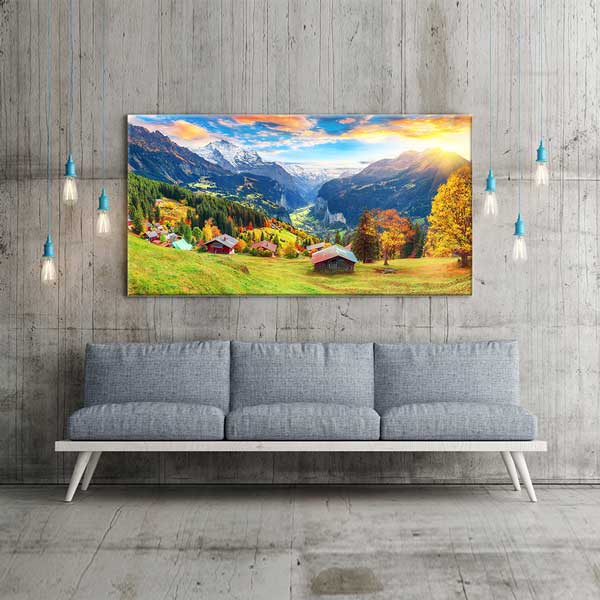 canvas-wall-art-13736-04 Alp Dağları Sonbahar Manzarası Kanvas Tablo – 13736