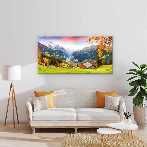 İsviçre Alpleri Sonbahar Manzarası Kanvas Tablo – 13738