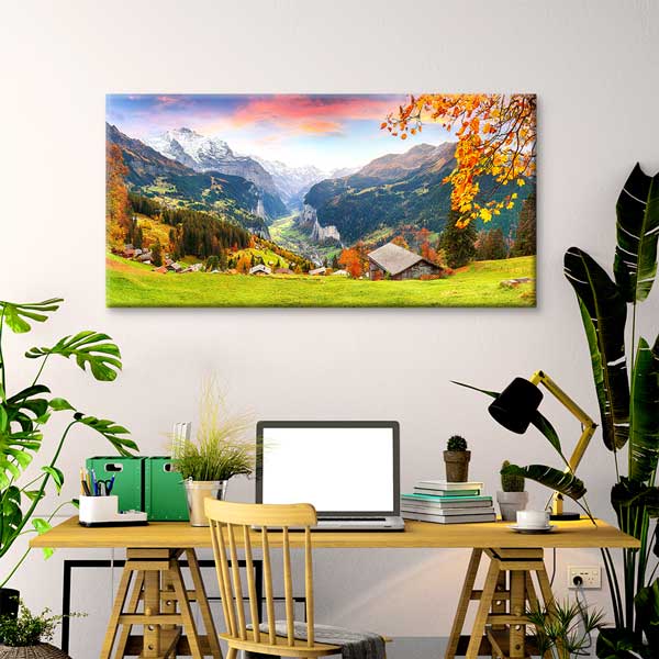 İsviçre Alpleri Sonbahar Manzarası Kanvas Tablo – 13738