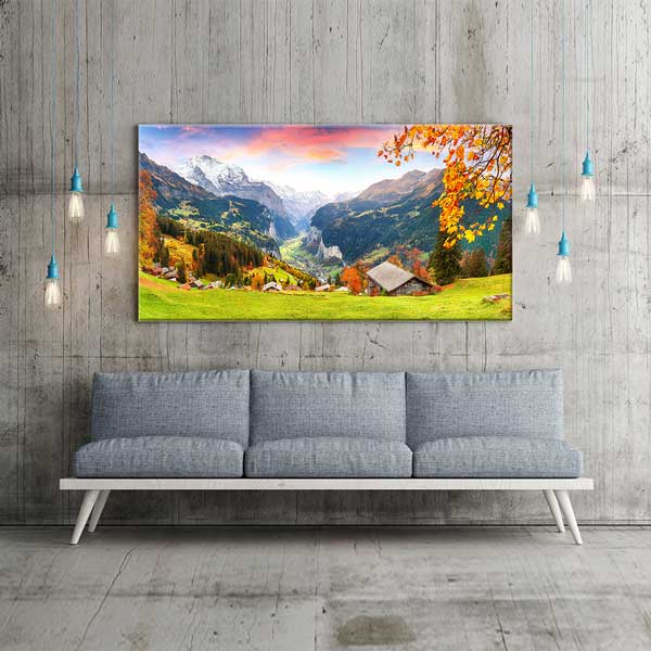 İsviçre Alpleri Sonbahar Manzarası Kanvas Tablo – 13738