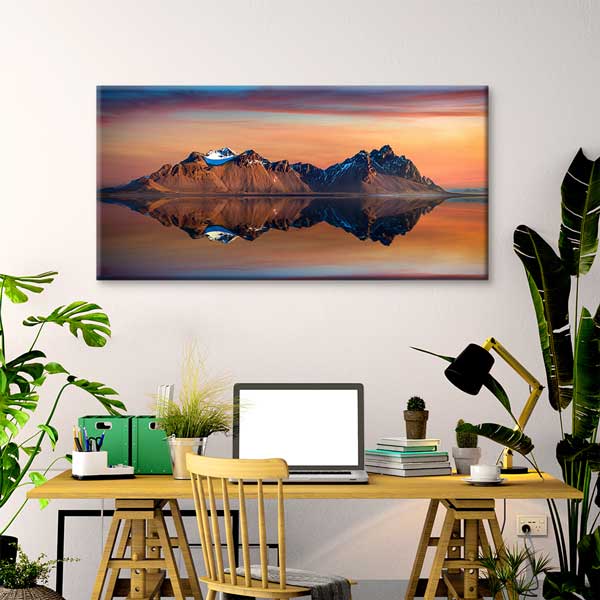 Gün Batımında Dağ Yansımaları Kanvas Tablo – 13740