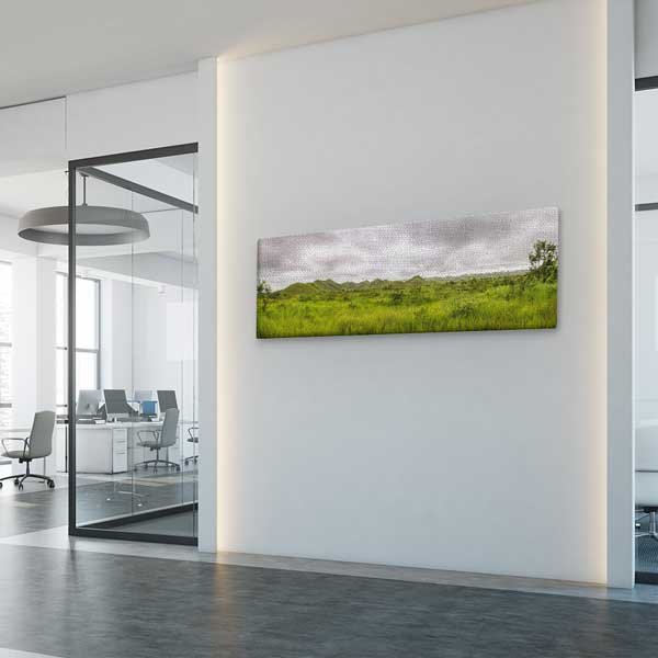 Yeşil Doğa ve Tepeler Panoramik Kanvas Tablo 13772