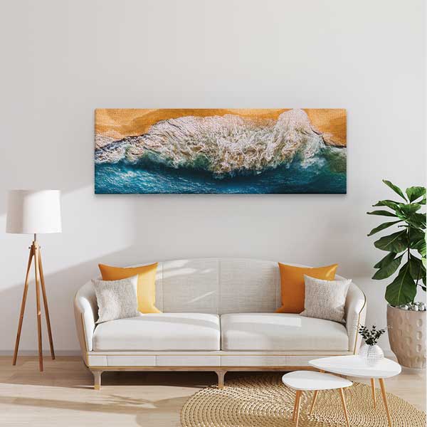 Dalgaların Kıyıya Vuruşu Plaj Panoramik Kanvas Tablo 13791