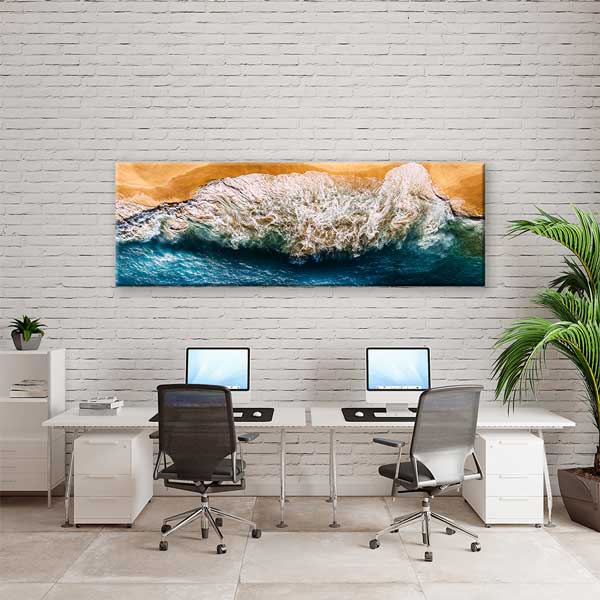 Dalgaların Kıyıya Vuruşu Plaj Panoramik Kanvas Tablo 13791