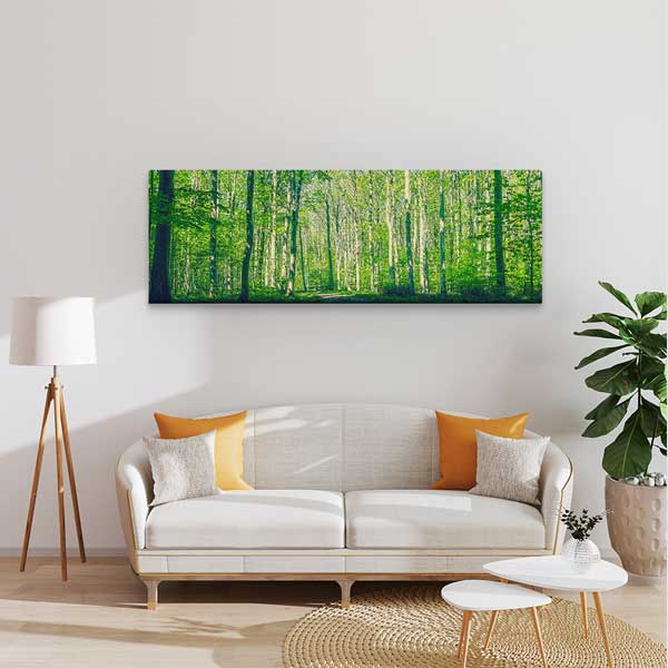 Işıl Işıl Yeşil Orman Manzaralı Kanvas Tablo 13803