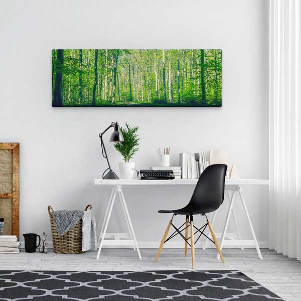 Işıl Işıl Yeşil Orman Manzaralı Kanvas Tablo 13803