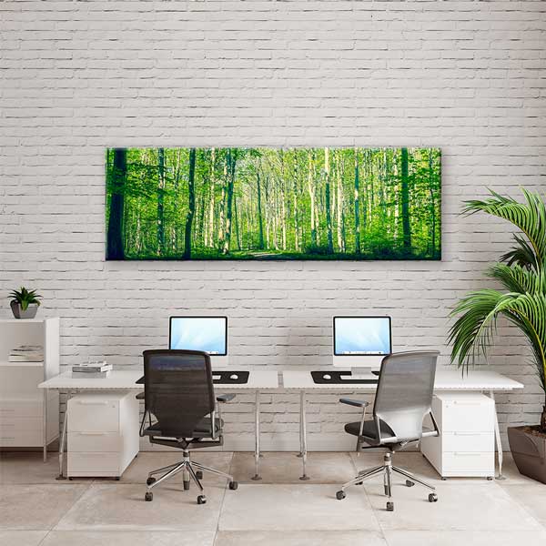Işıl Işıl Yeşil Orman Manzaralı Kanvas Tablo 13803