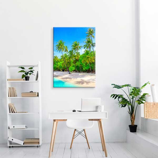 canvas-wall-art-13835-03 Tropikal Palmiye Sahili Kanvas Tablo 13835