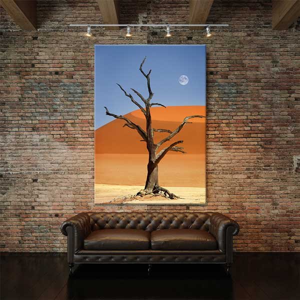 Çöl ve Kurumuş Ağaç Kanvas Tablo 13836