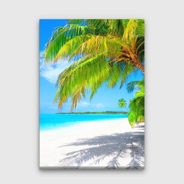 Tropikal Sahil ve Palmiye Ağacı Kanvas Tablo 13838