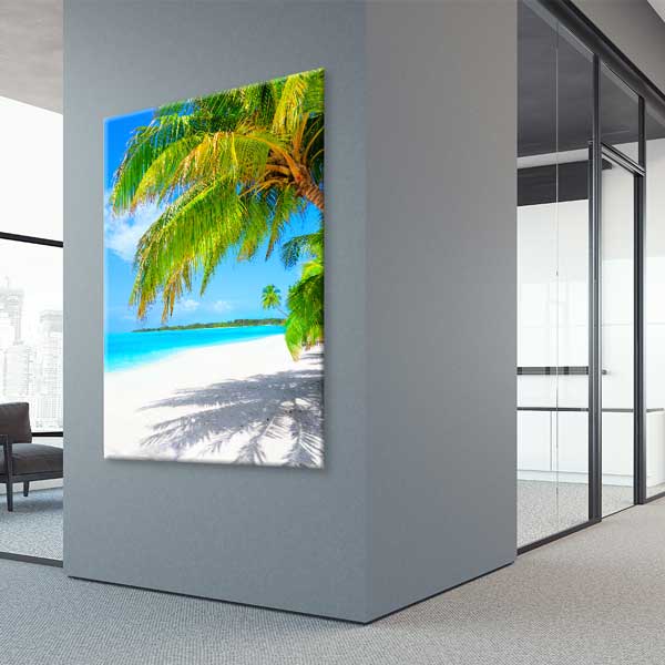 Tropikal Sahil ve Palmiye Ağacı Kanvas Tablo 13838