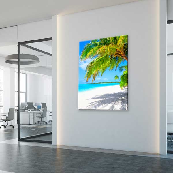Tropikal Sahil ve Palmiye Ağacı Kanvas Tablo 13838
