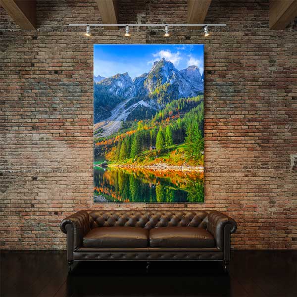Dağ Orman Göl Yansıması Kanvas Tablo 13847